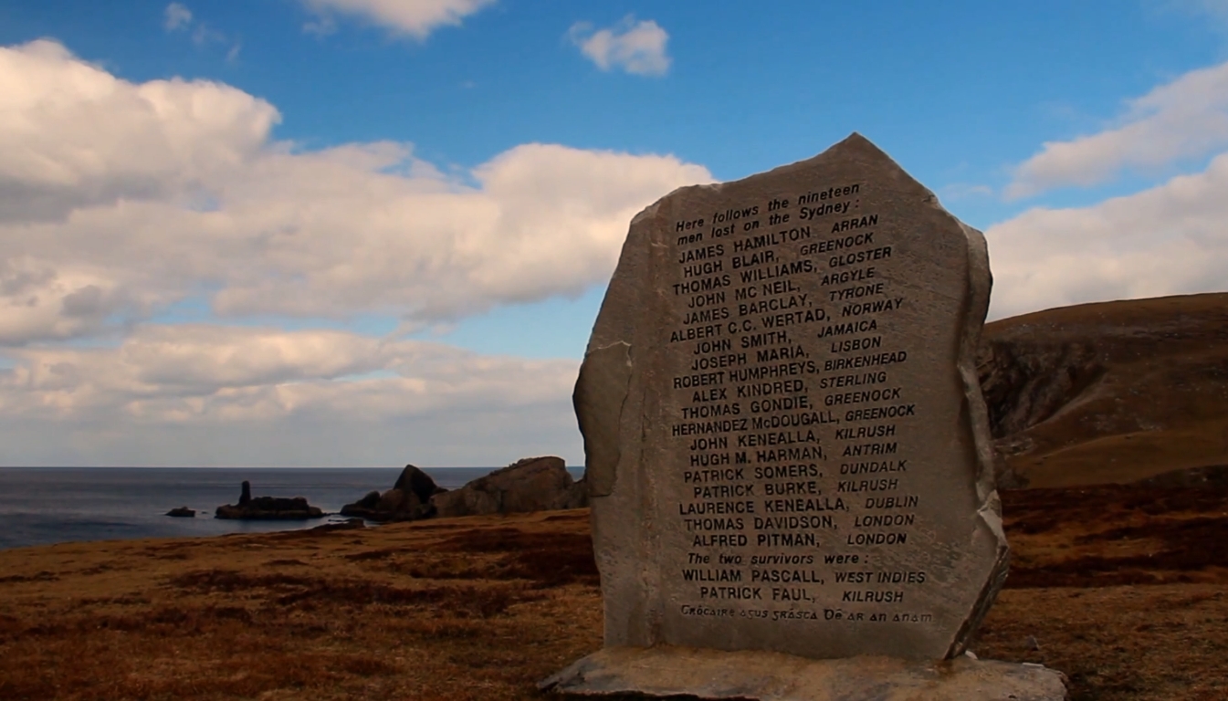 List of sailors, Sydney Shipwreck Monument in Donegal
